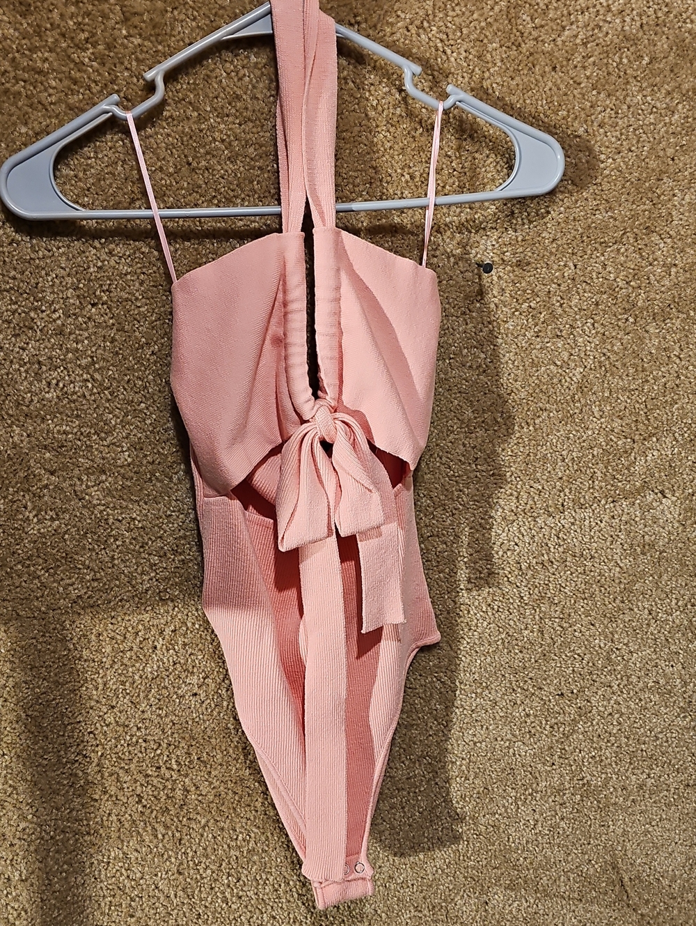 Girls' Pink One-Piece Romper with Front Tie